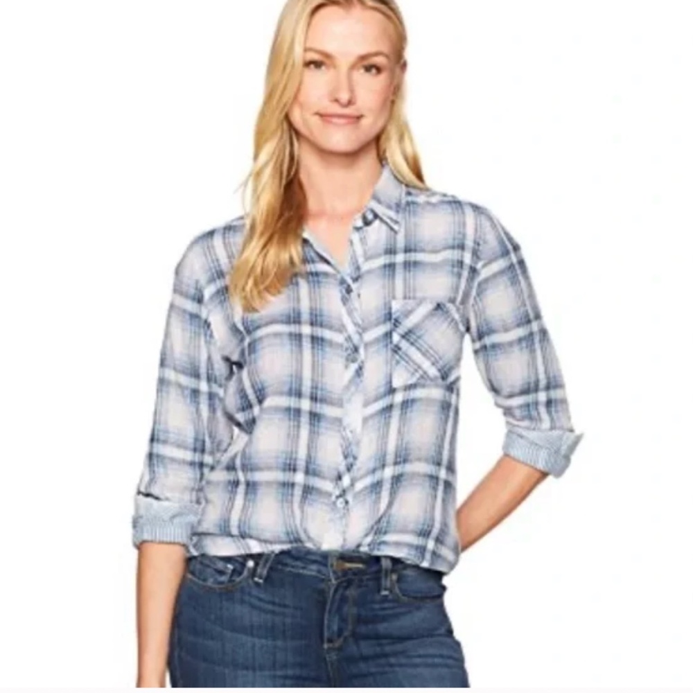 Rails Hunter Plaid Shirt in Rose/Indigo